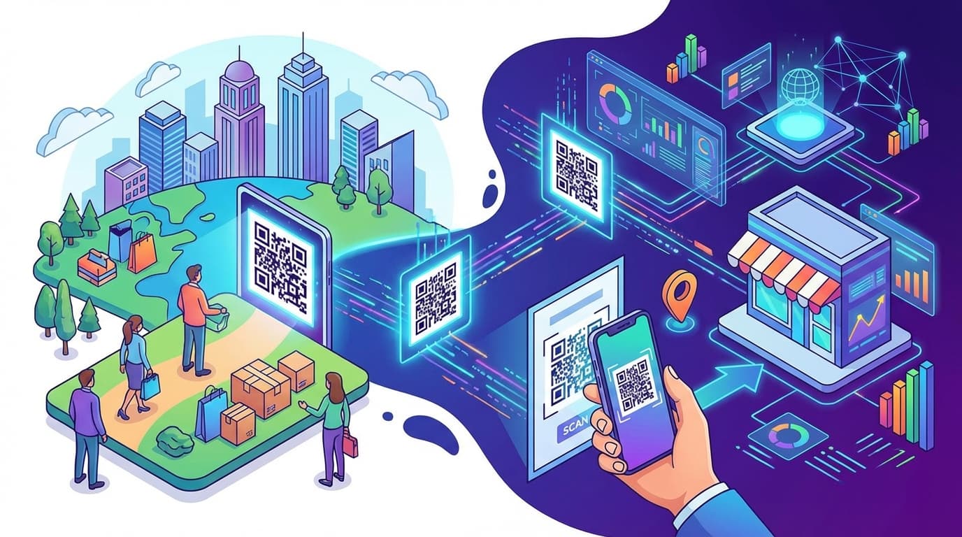 Phygital Marketing Through QR Codes - illustration