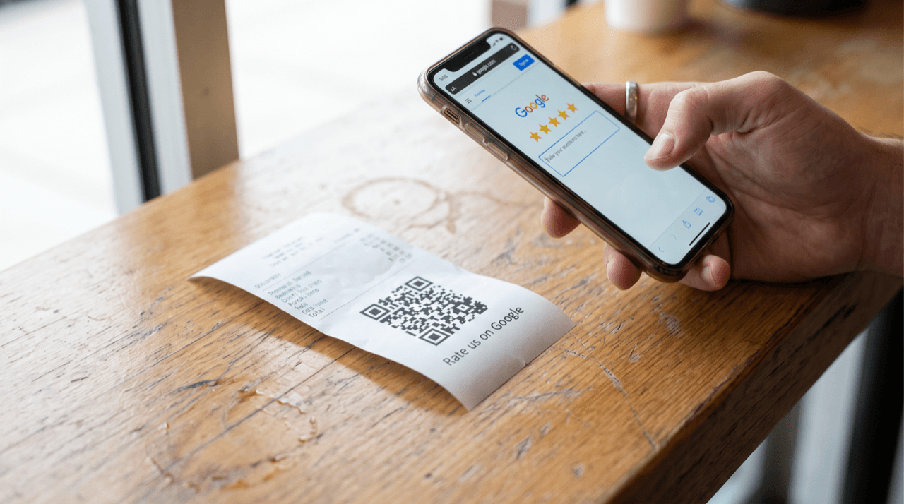 Turning printed materials into Google reviews